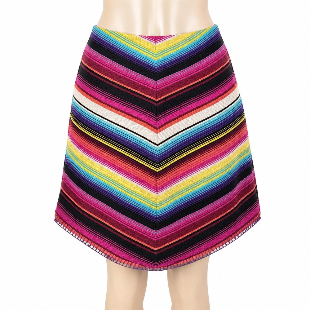 Take Two Chevron Stripe Midi Skirt Boho Colorful Southwestern Womens Modern 14